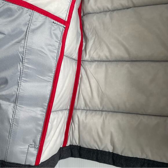 Alp-n-rock Chamonix down quilted bomber jacket steel grey and Swiss red size S - Picture 13 of 13
